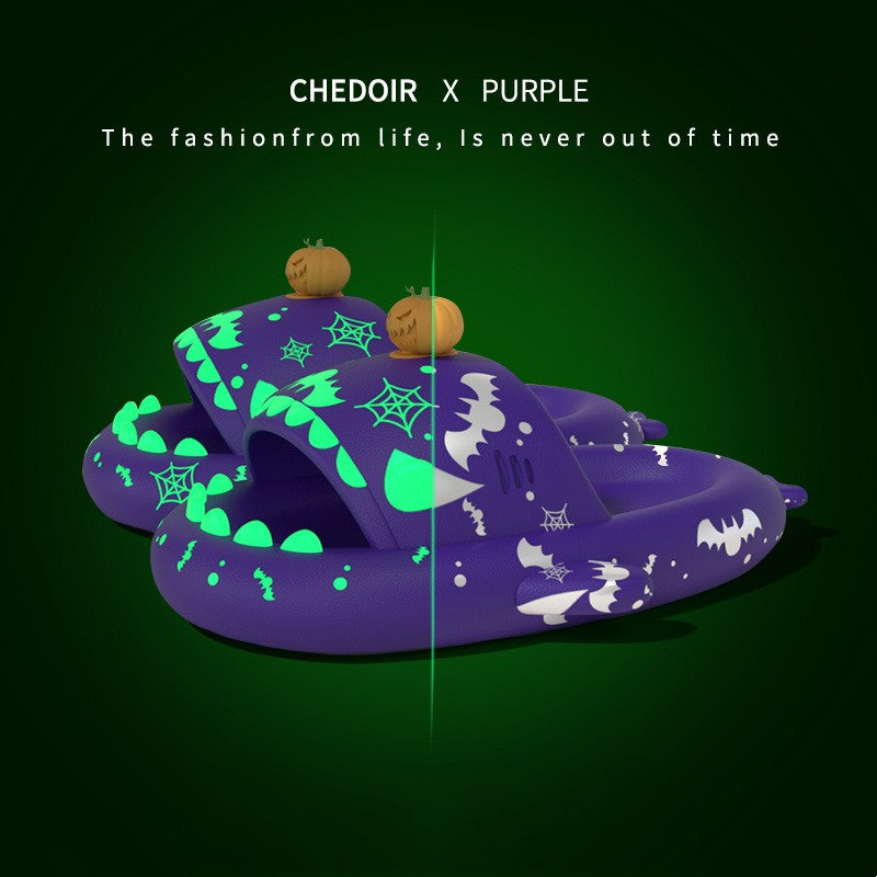 Halloween- und Weihnachtsschuhe: Leuchtende Haifisch-Hausschuhe für Paare (Herren und Damen)