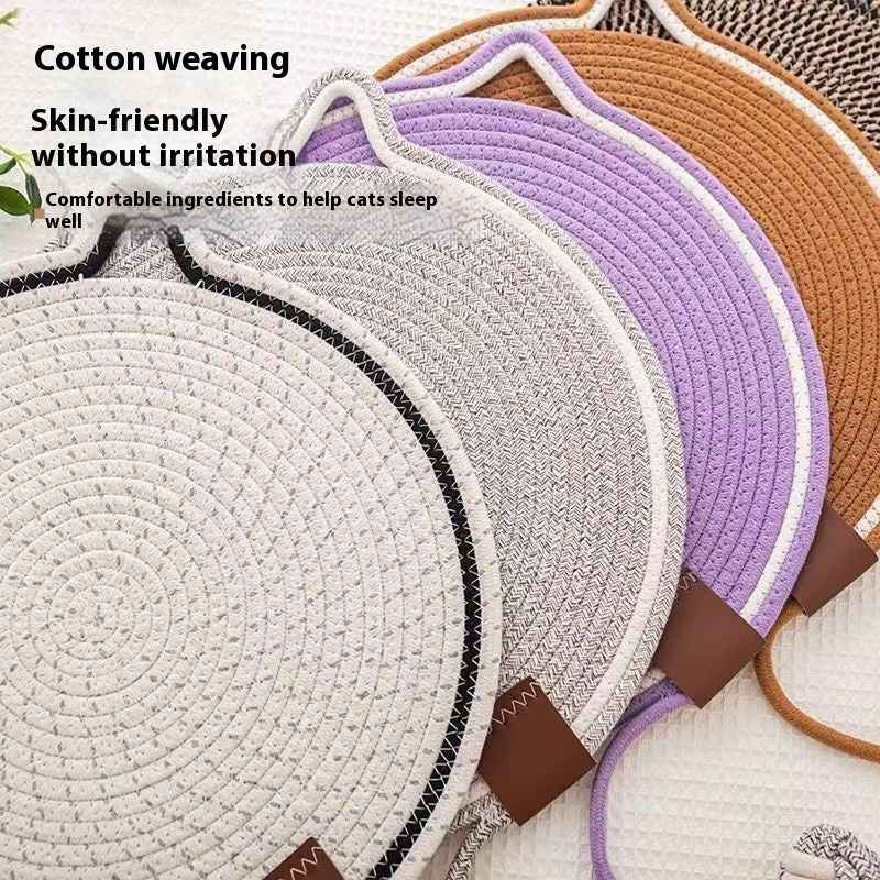 Braided Cotton Rope Cat Claw Mat Self Hi Ball One Piece Sleeping Mat Washable Anti Sticky Scratching Artifact Cat Scratching Mat Pet Products - Shopteufel