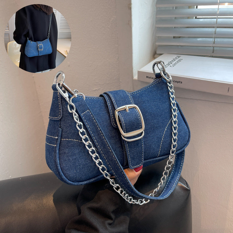 Denim-Schultertaschen, Kettenhandtaschen - Shopteufel