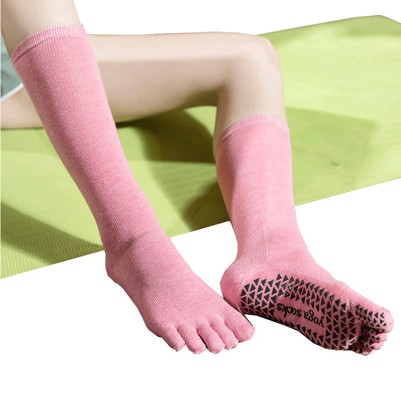 Lange Yoga-Socken, hohe Pilates-Socken, Fünf-Finger-Socken