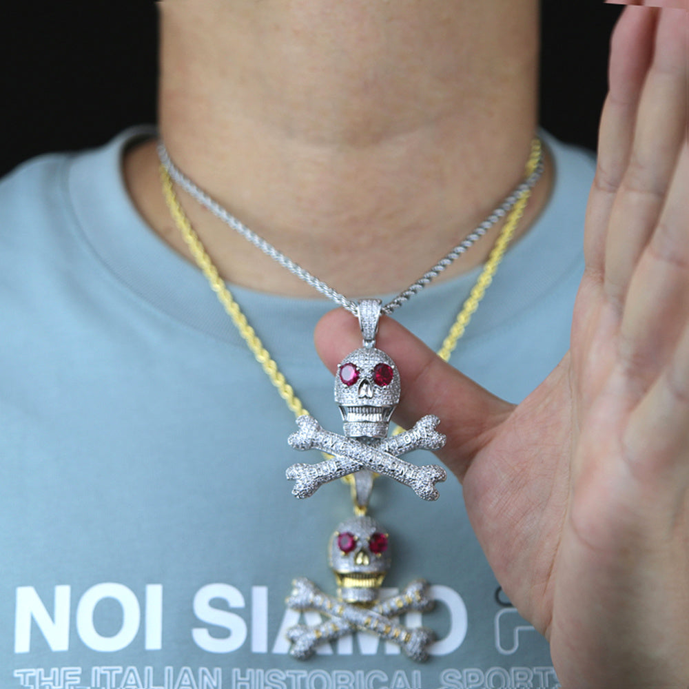 Totenkopf-Anhänger Hip-Hop Herrenkette - Shopteufel