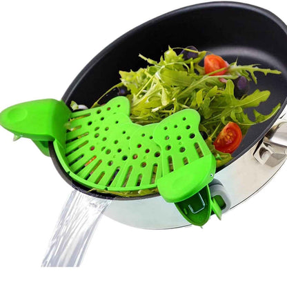Universal Silicone Clip-on Pan Pot Strainer Anti-spill Pasta Pot Strainer Food Grade Rice Fruit Colander Strainer Kitchen Gadgets - Shopteufel