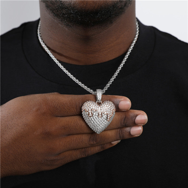 Hiphop Kette „Melting Love“ mit farbigem Anhänger - Shopteufel