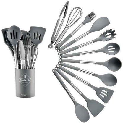 Heat Resistant Non-stick Pot Spoon Spatula Cooking Kitchen Tool Set - Shopteufel