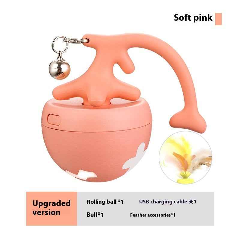 Smart Interactive Cat Toy Ball USB Rechargeable Moving Rolling Ball USB Rechargeable Ball Smart Moving Pets Toy Self-Play Pet Products - Shopteufel