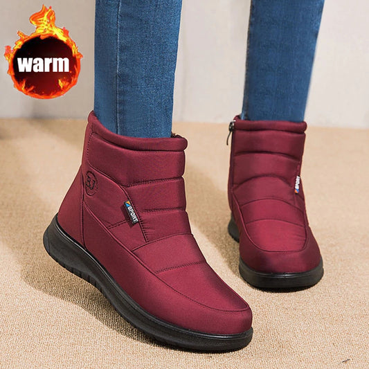 Damen-Ankle-Boots, rutschfeste, wasserdichte Schneestiefel