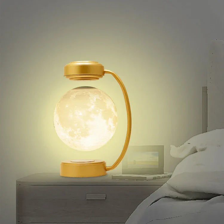 Kabellose 3D-LED-Mond-Nachtlampe mit magnetischer, schwebender und rotierender Kugel – ideal für Schule, Büro, Buchhandlung und Zuhause. - Shopteufel