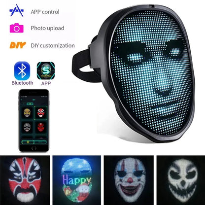 Halloween-Gesichtsmasken, vollfarbige LED-Leuchtmasken, Gesichtswechselmasken