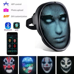 Halloween-Gesichtsmasken, vollfarbige LED-Leuchtmasken, Gesichtswechselmasken