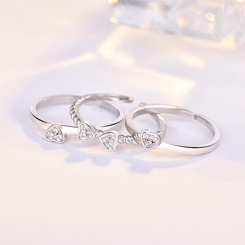 Ring mit vierblättrigem Kleeblatt für Damen, dreifach, verstellbare Größe - Shopteufel