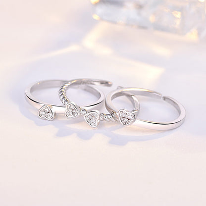 Ring mit vierblättrigem Kleeblatt für Damen, dreifach, verstellbare Größe - Shopteufel