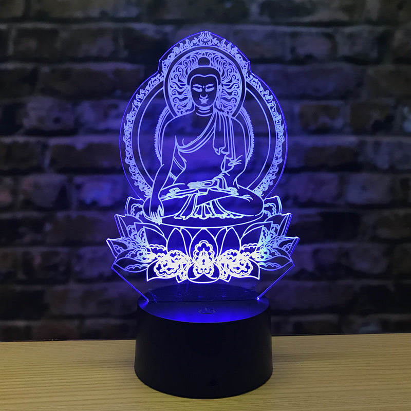 3D-Tischlampe mit LED-Beleuchtung und farbenfroher visueller Atmosphäre