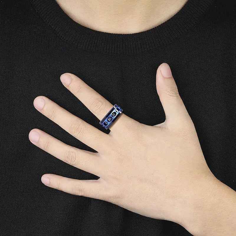 Persönlichkeitsring aus Titanstahl im Hip-Hop-Stil - Shopteufel