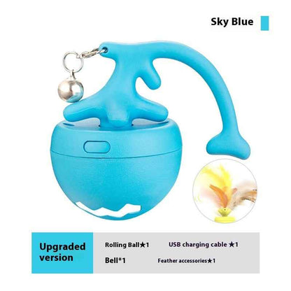 Smart Interactive Cat Toy Ball USB Rechargeable Moving Rolling Ball USB Rechargeable Ball Smart Moving Pets Toy Self-Play Pet Products - Shopteufel