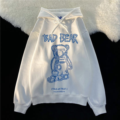 Locker High Street Oversize Retro Bear Hoodie für Damen - Shopteufel