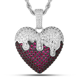 Hiphop Kette „Melting Love“ mit farbigem Anhänger - Shopteufel