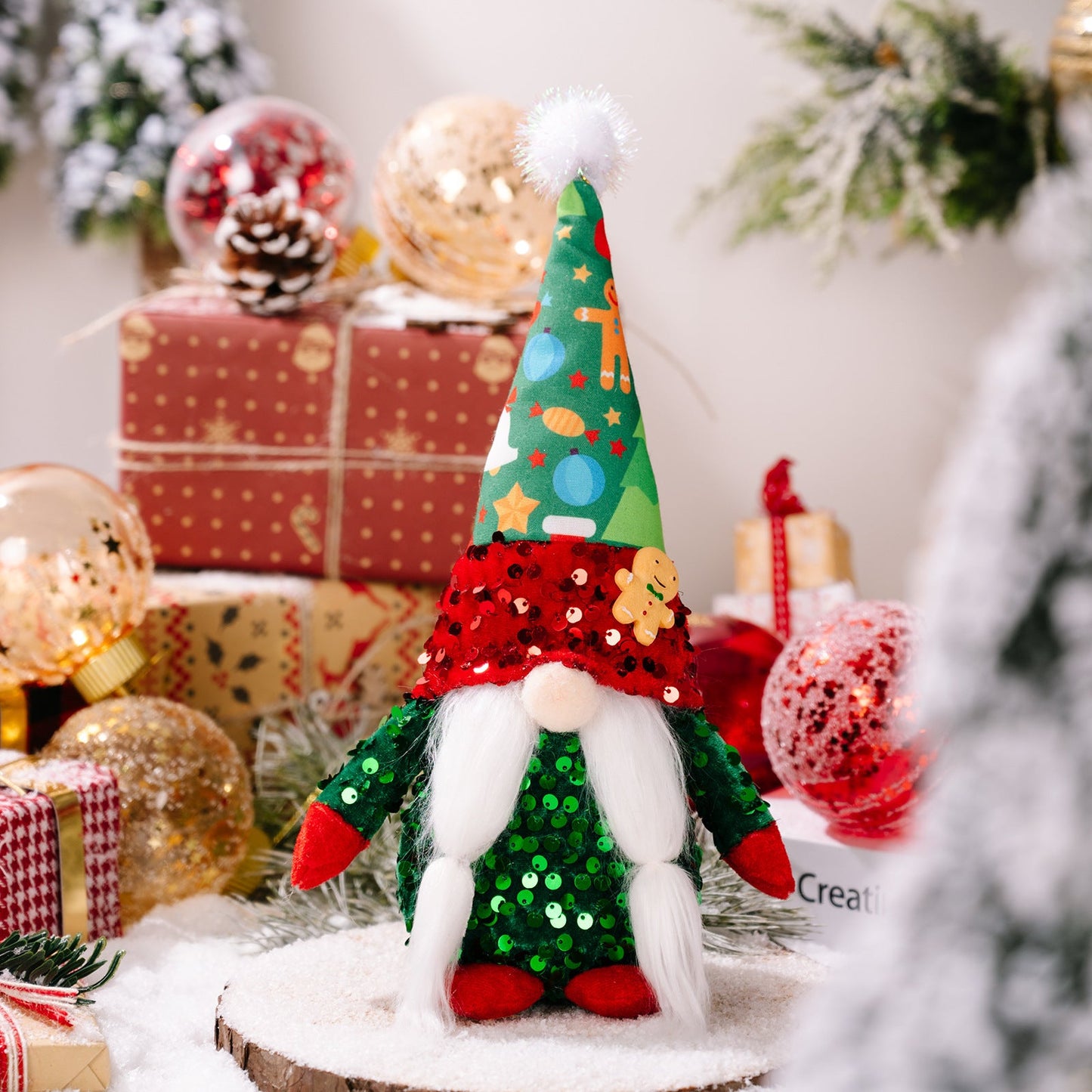 Weihnachtliche Stoffpuppe, gesichtslose Puppe, Weihnachtsdekoration - Shopteufel