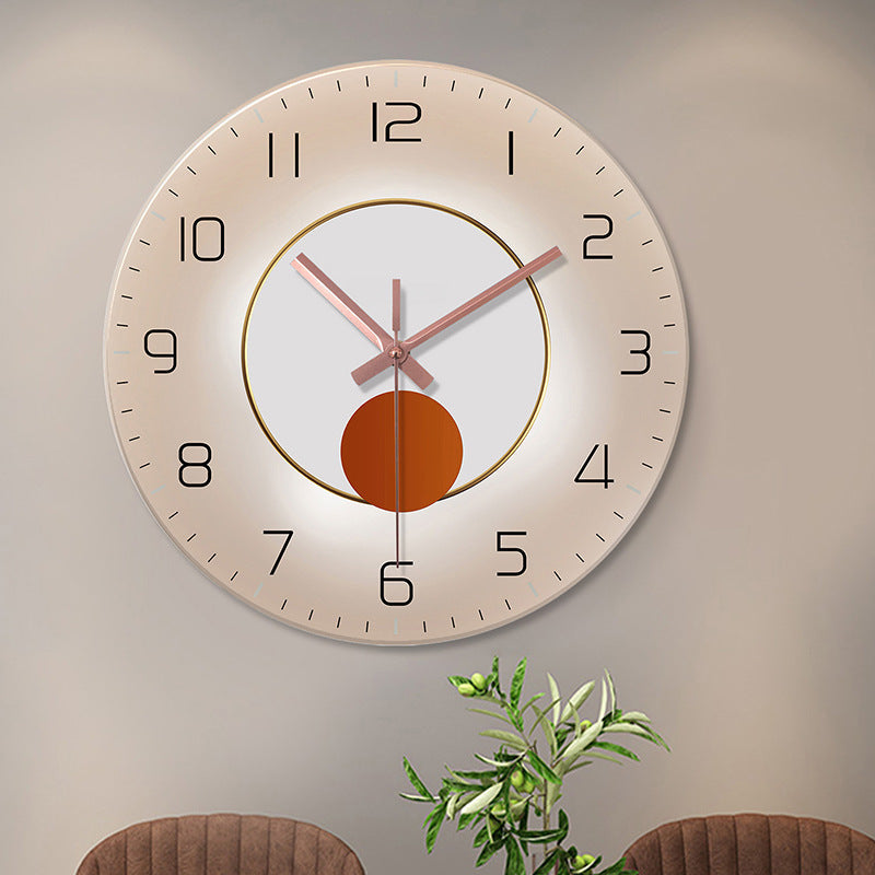 Tempered Glass Wall Clock Mute Living Room Clock Wall-mounted Decorative Clock - Shopteufel
