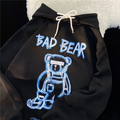 Locker High Street Oversize Retro Bear Hoodie für Damen - Shopteufel