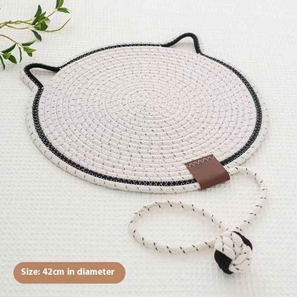 Braided Cotton Rope Cat Claw Mat Self Hi Ball One Piece Sleeping Mat Washable Anti Sticky Scratching Artifact Cat Scratching Mat Pet Products - Shopteufel