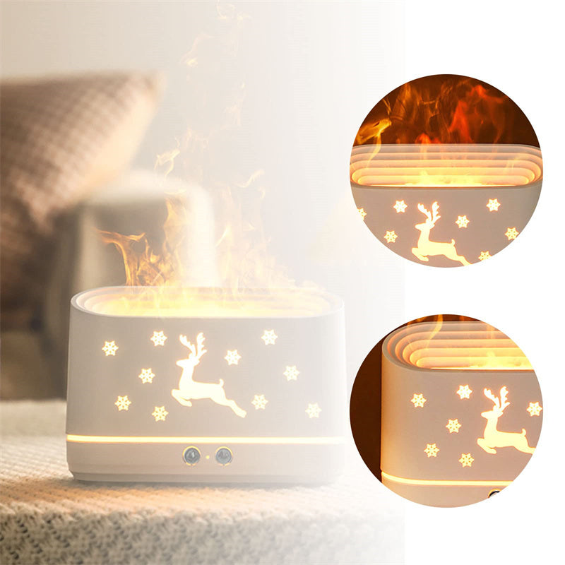 Elk Flame Luftbefeuchter-Diffusor, geräuschlose Haushalts-Atmosphärenlampe, Weihnachtsdekoration - Shopteufel