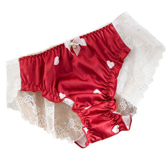 Damen-Slips aus Spitze, Kawaii-Sexy-Dessous, Unterwäsche mit Herzmuster