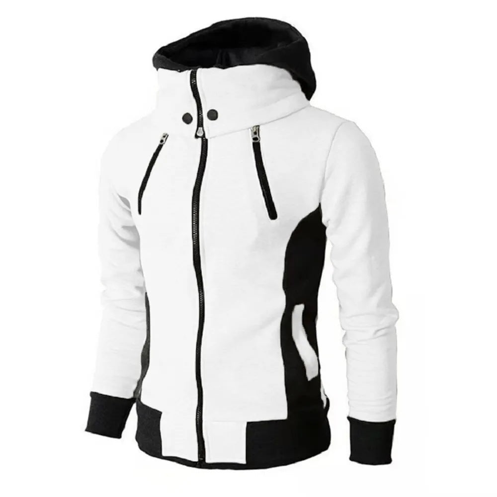 Herren-Kapuzenjacke mit Reißverschluss, zweiteiliger Sport-Cardigan, lässige, schmal geschnittene Sweatshirtjacke - Shopteufel