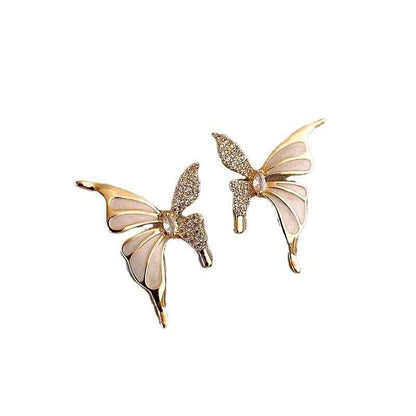 Fashion Jewelry Rhinestone Dripped Butterflies Stud Earrings Sweet Everyday Versatile Jewelry For Women - Shopteufel