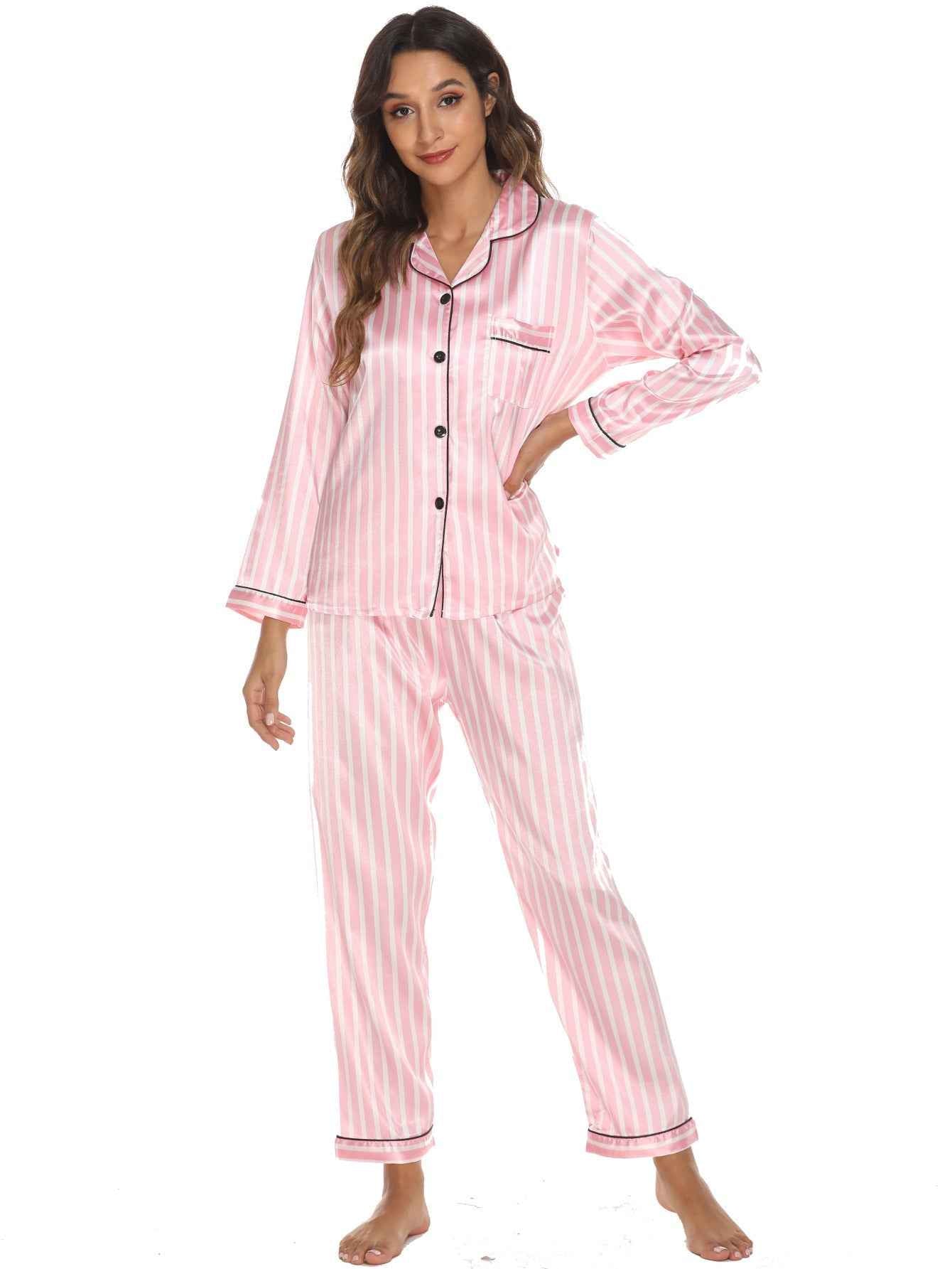 Women's Print Pajama Set Long Sleeve Tops And Pants Loungewear Sleepwear - Shopteufel