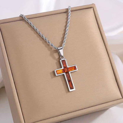 Fashion Jewelry European And American Ing Style Diamond Cross Necklace Unique No Color Fading - Shopteufel
