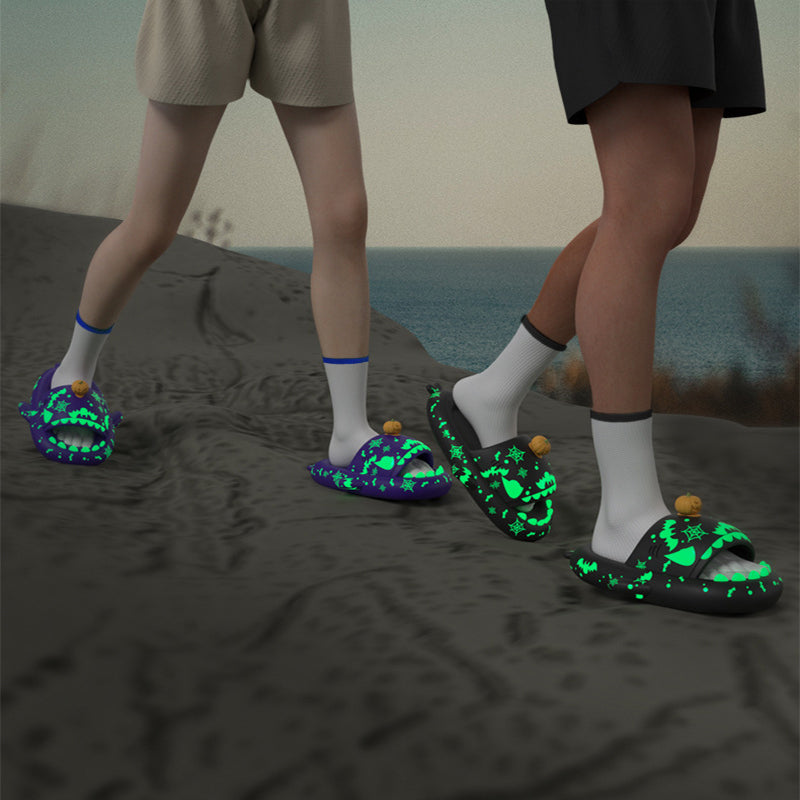 Halloween- und Weihnachtsschuhe: Leuchtende Haifisch-Hausschuhe für Paare (Herren und Damen)