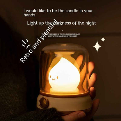 Retro Small Night Lamp Bedroom Mini Desktop LED Cute Night Lamp Creative USB Rechargeable Portable Cartoon Table Lamp For Coffee Bar Hotel Bedroom Home Decor - Shopteufel
