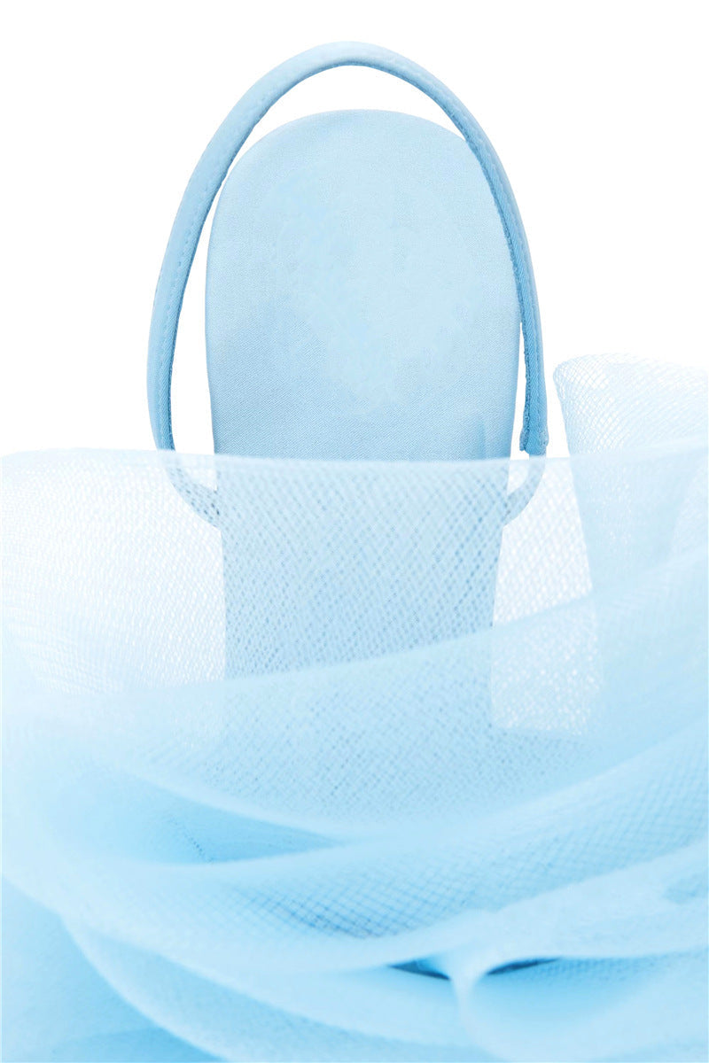 Mesh-Badekugel-Blumen-Knöchelriemen-Stilettos High Heels - Shopteufel