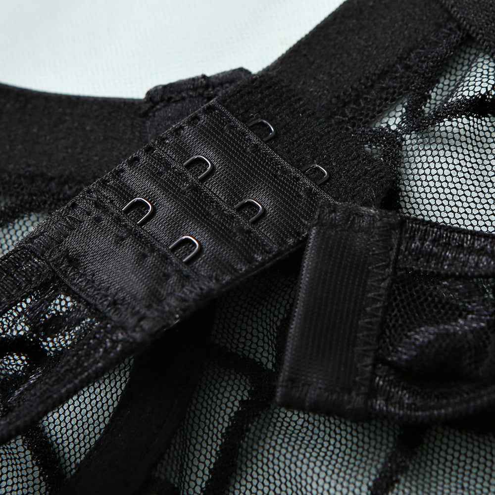 Mesh See-through Underwear Metal Chain Set - Shopteufel