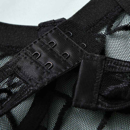 Mesh See-through Underwear Metal Chain Set - Shopteufel