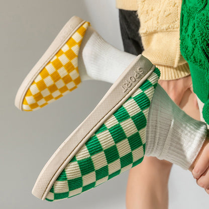 Hausschuhe mit Farbverlauf, Plüsch-Winterschuhe für Damen