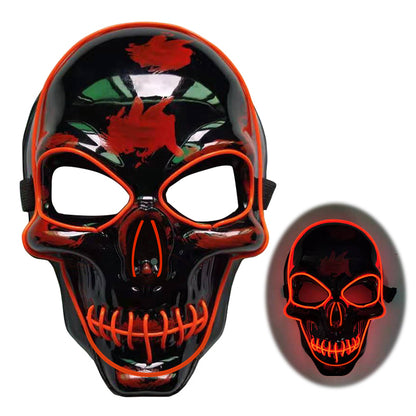 Halloween-Skelettmaske mit LED-Leuchteffekt – Gruselmaske