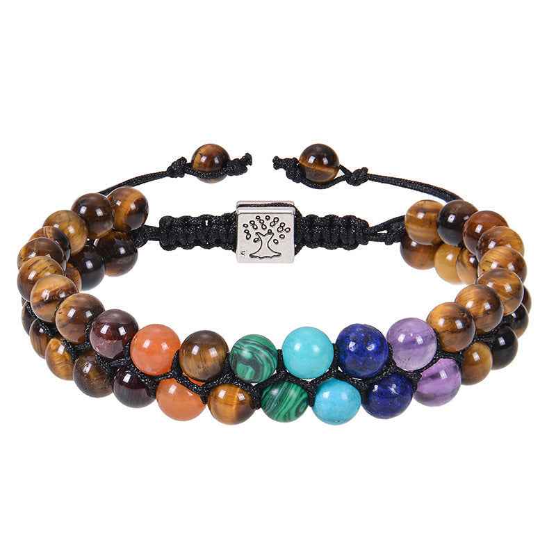 Fashion Jewelry 6mm 7 Chakra Stone Bead Yoga Meditation Bracelet Healing Crystal Double Layer Natural Gemstone Beaded Anxiety Bracelets For Women - Shopteufel
